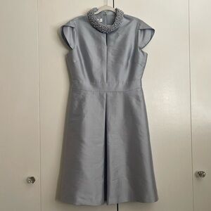 HOBBS LONDON Marcella Embellished Neck Dress-Blue